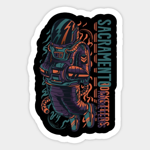 Sacramento Rocketeers Sticker by LaarniGallery